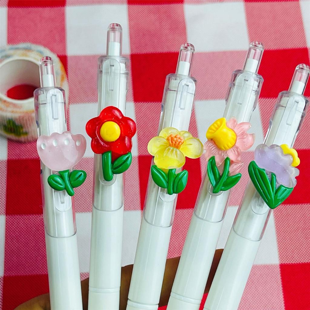 6Pcs Retractable Gel Pen 0.5mm Office Signing Pen Ergonomic Grip Gel Pen Smooth To Write for Student Writing Drawing
