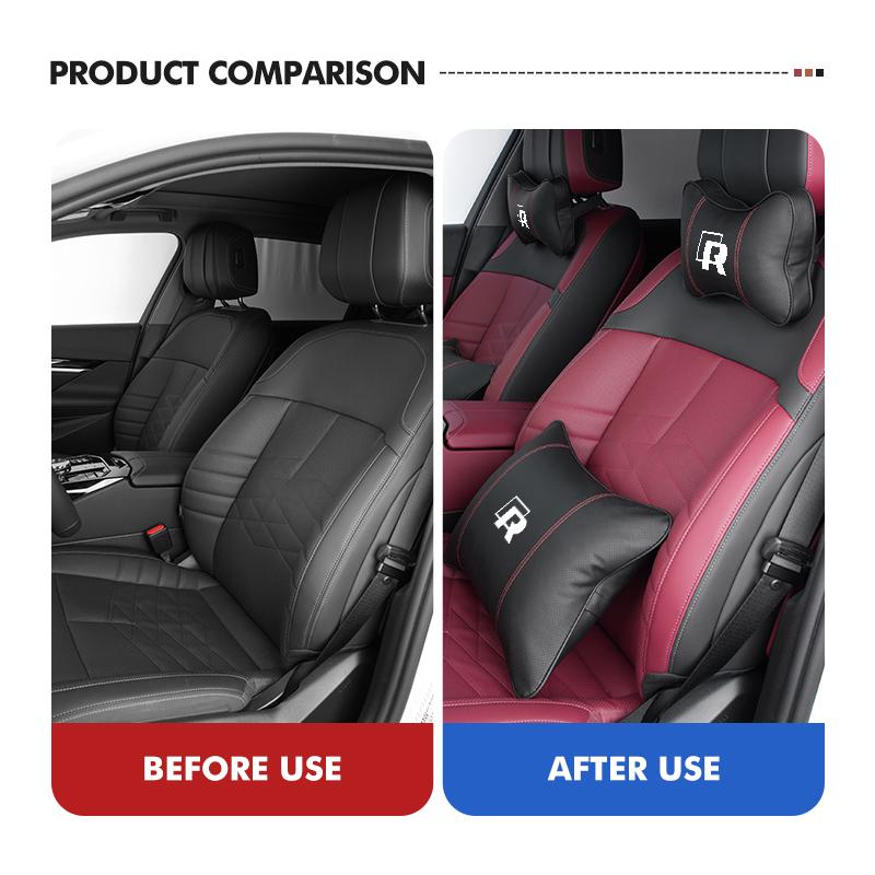 Breathable Leather Car Headrest Pillow Lumbar Support Pad For Volkswagen VW Tiguan CC Jetta Polo Golf 4 5 6 Passat B5 B6 B7 CCNI9