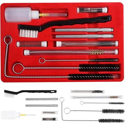 Set profesional de curățare a pistolului de vopsea cu pulverizare 23 de bucăți cu carcasă pentru pistoalele de vopsea HVLP, + 5 X filtre plug-in (601S) Instrumente cu aer comprimat și aerograf