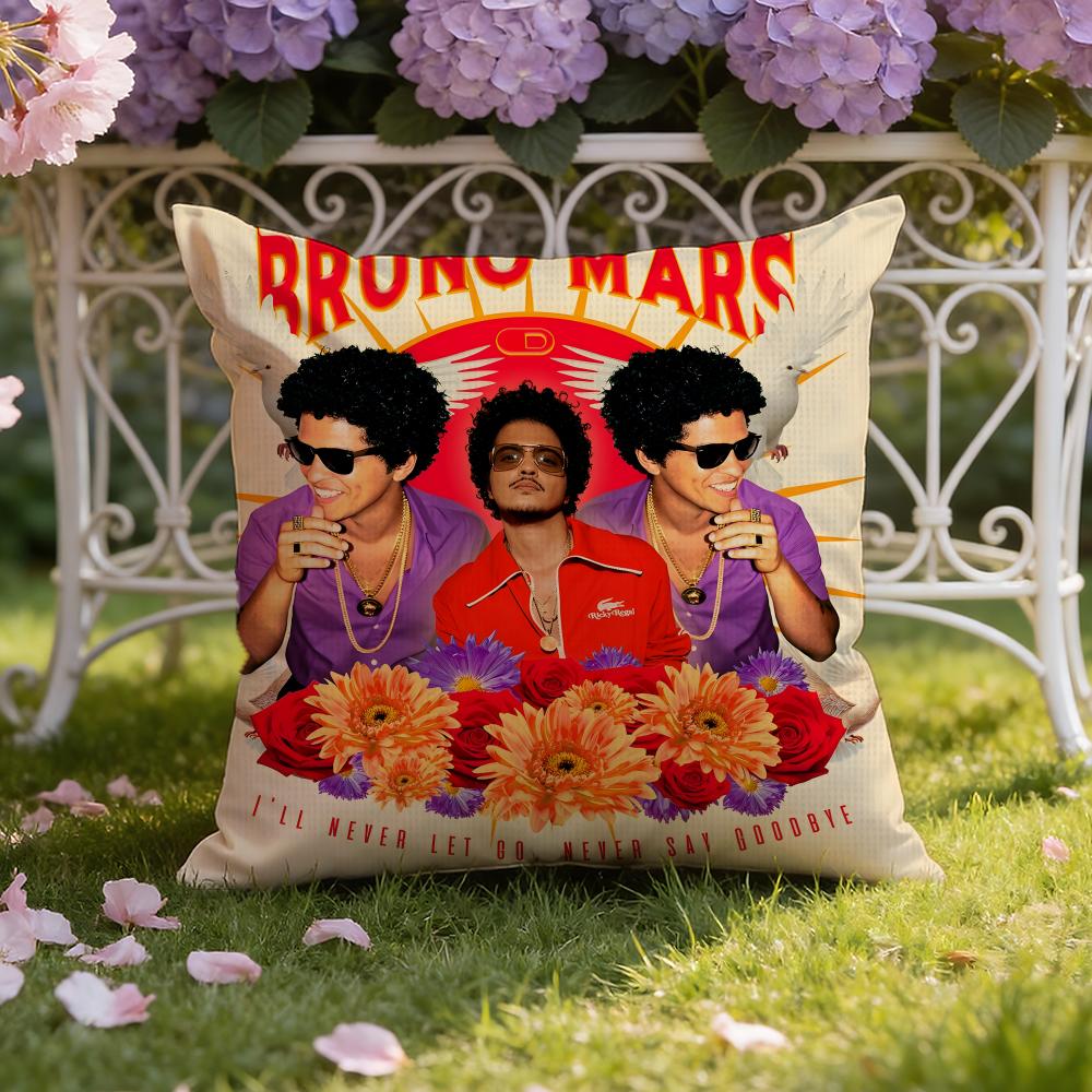 B-Bruno M-mars Singer Cushion Cover Home & Car Dual-Scene Pillow Cover: Reversible for Premium Comfort