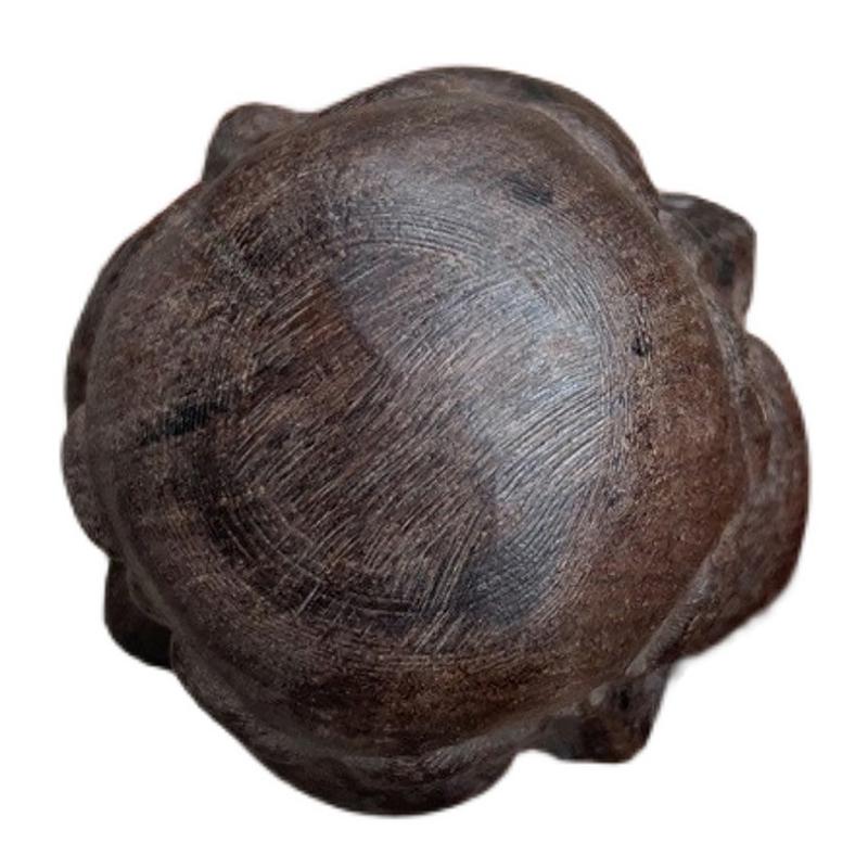 Sběratelské předměty Čínské Ručně Vyřezávané Dřevěné Sošky Buddhova Hlavy se Čtyřmi Obličeji