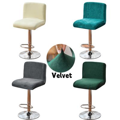 1Pc Velvet Bar Stool Cover Elastic Short Back Chair Covers Counter Stool Pub Bar Stool Chairs Protector Covers For Dining Room