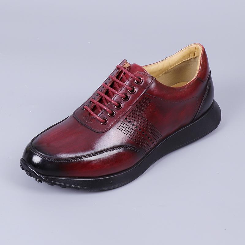 

Luxury Brand Designer Men s Sneakers Patent Genuine Leather Casual Business Social Shoes Male Outdoor Oxfords 43 червоний