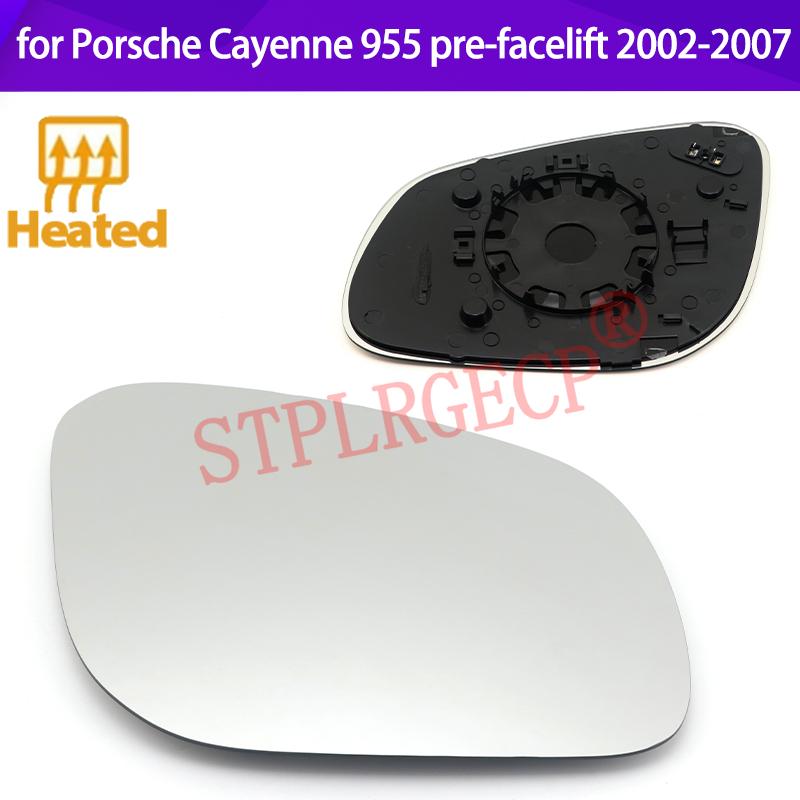 Stplrgecp Passenger Driver Left or Right Door Side Heated Wing Mirror Glass Lens for Porsche Cayenne 955 Pre-facelift 2002-2007