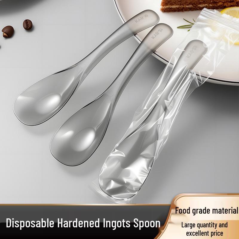 Large Thickened Disposable Plastic Spoon - Soup, Fast Food, Dessert, Ice Cream, and Rice