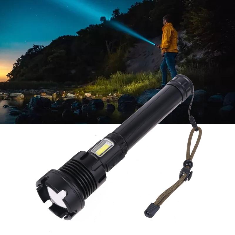 Super Bright Strong Lights Focusing LED Flashlight Outdoor Portable Built-in Rechargeable Battery Multi-function Lights
