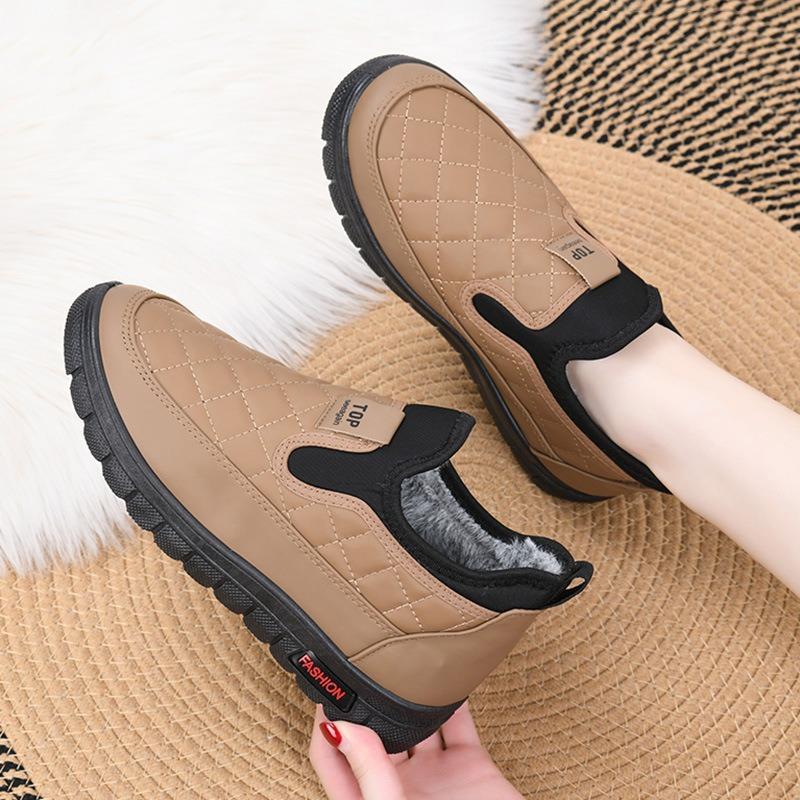 New Cotton Shoes Women's Snow Boots Winter Velvet Thickened Warm One Pedal Waterproof Mother Shoes