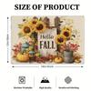 Rectangular Placemats for Kitchen and Dini 4pcs Set of Sunflower "Hello Fall" Printed Placemats - Natural Atmosphere Table Mats