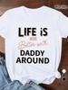 DADDY Women's Plus Size Sports Short Sleeve T-Shirt
