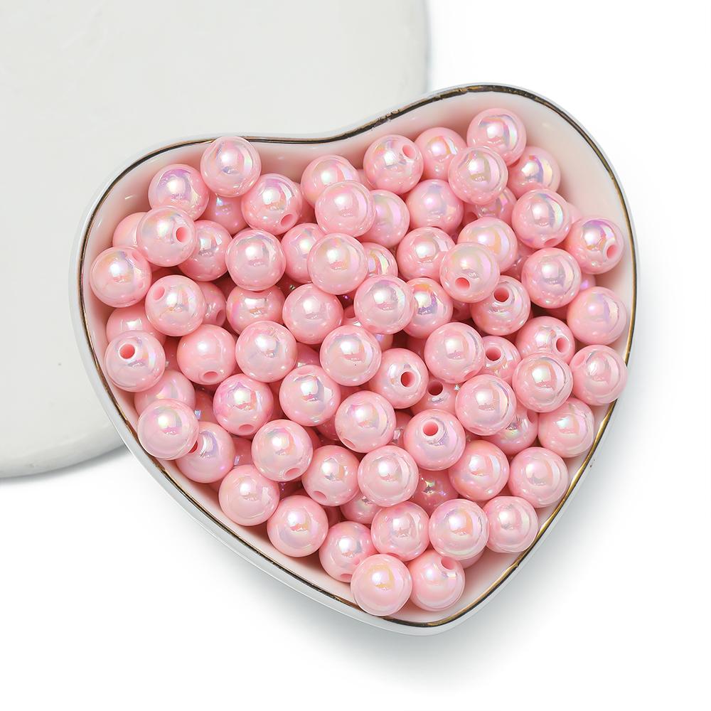 50/100pcs 6/8/10mm AB Color Acrylic Beads Round Loose Spacer Beads for Jewelry Making DIY Handmade Necklace Bracelet Accessories