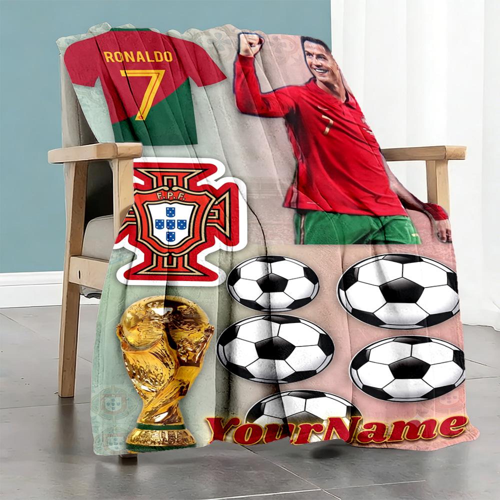 Cristiano Ronaldo 135 Customize Your Name Blanket Throw Personalized Blanket Durable Comfort Great for Bedding Sofa Office Chair Chair