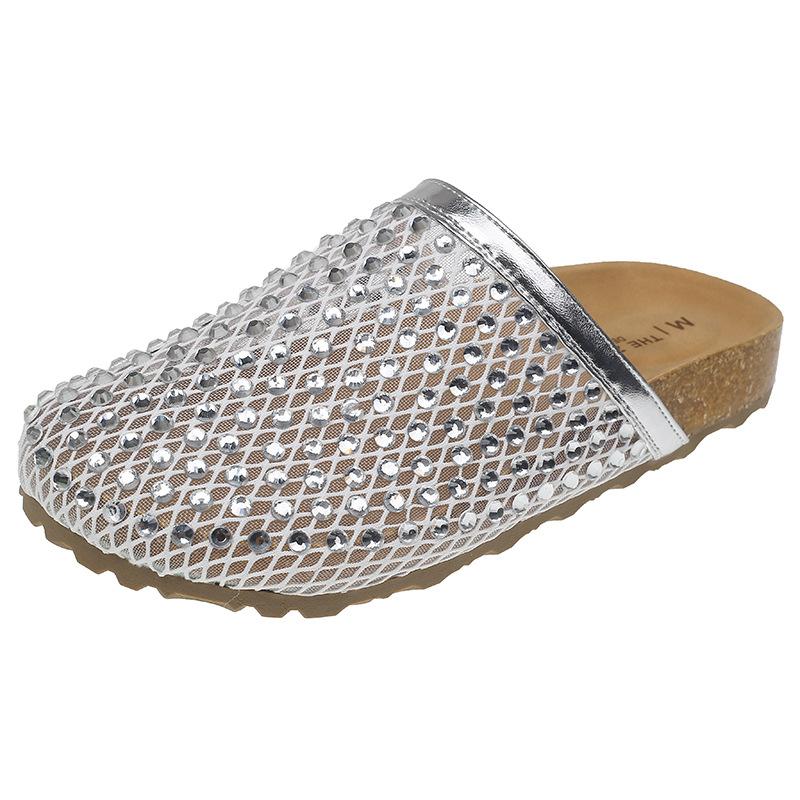 

2025 spring and summer new cool slippers women s European and American fashion flat-bottomed half-pack outer wear flat-bottomed versatile beach co 35