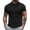 Summer Men's Polo Neck Short Sleeve T-shirt Polo Shirt Men Oversized Loose Solid Color Tops