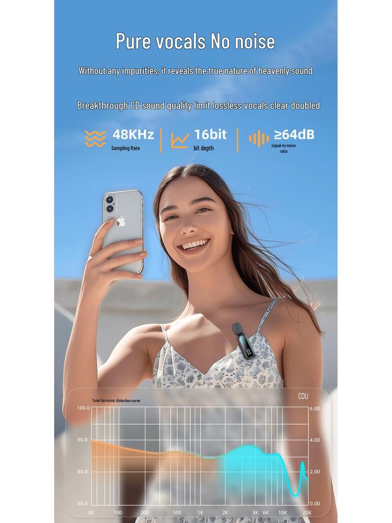 J88 Drahtloses Lavalier-Mikrofon mit Rauschunterdrückung und Ladeetui