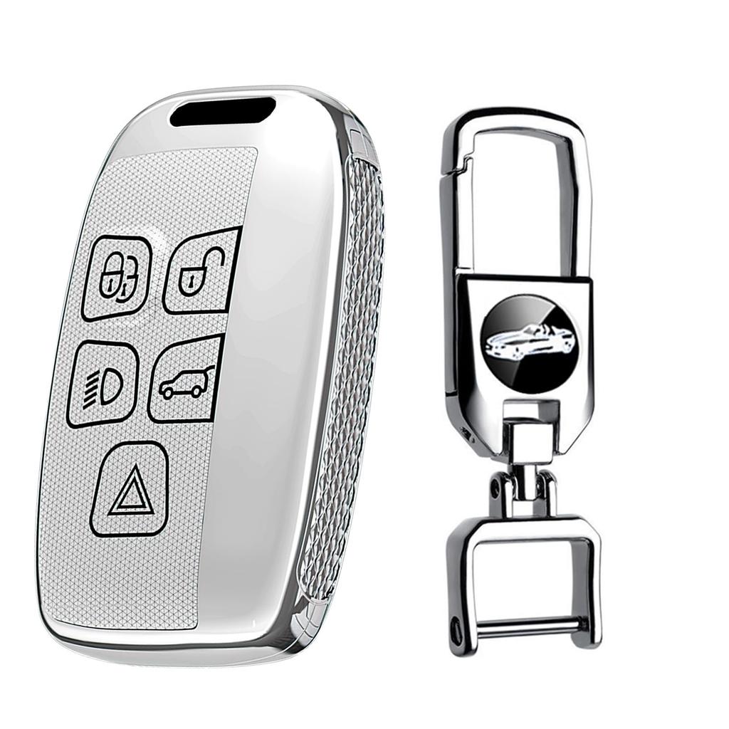 KUNIO Original Leichte PC Taste Tastenkappe für Land Range Rover Jaguar Silber Etui, Halter, Rover, Sport, Velar, Evoque, Discovery, XK, XJL, V12,