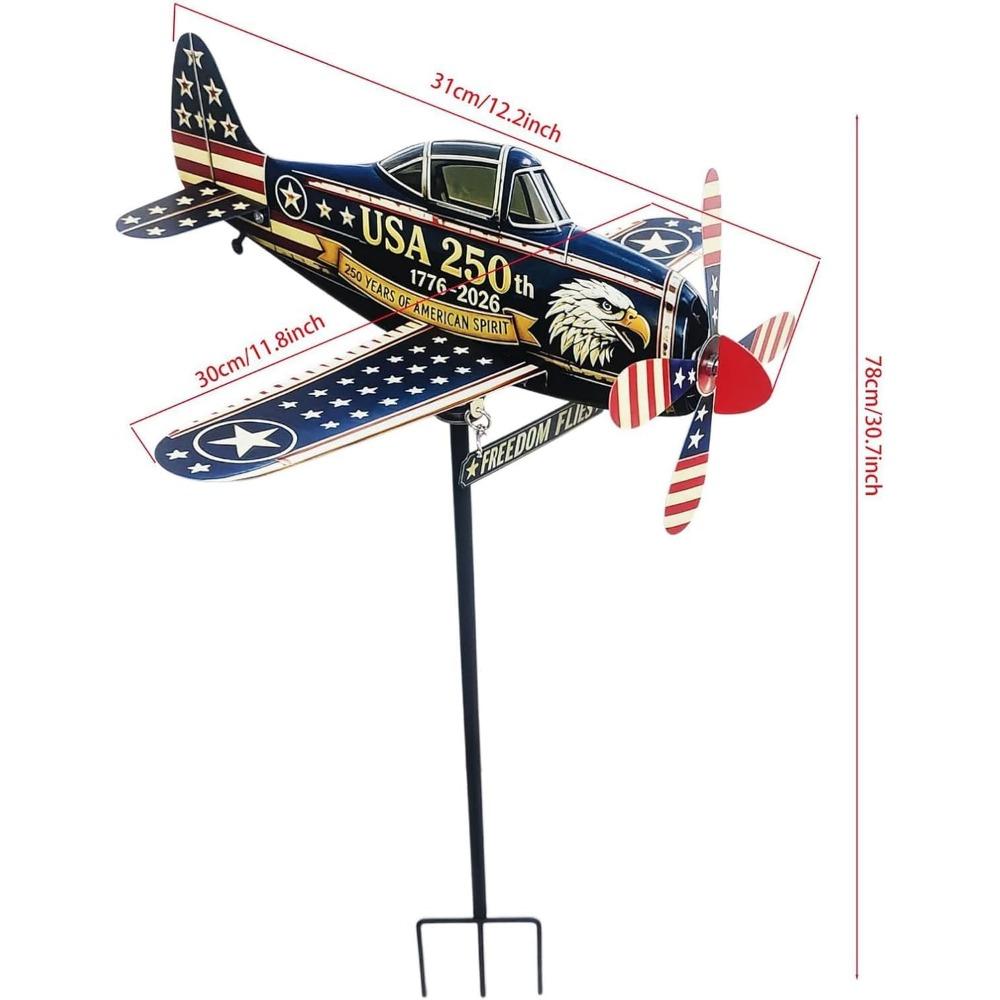 250 Anniversary Helicopter Wind Spinner | American 250th Anniversary Patriotic Airplane Wind Spinner | Vintage America Commemorative