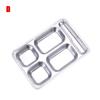 304 Stainless Steel Fast Food Plate Grid Plate With Lid Square Canteen Tableware For Children Adult