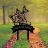 Personalized Metal Dog & Dragonfly Garden Marker - Custom Nameplate Yard Ornament, Pet Tribute Decor, Garden Stake
