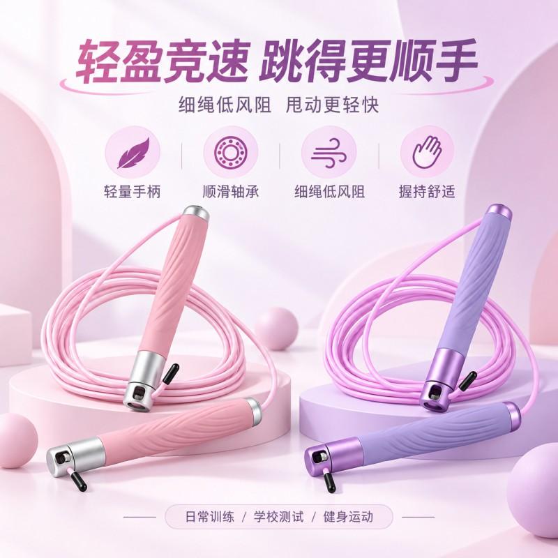Adjustable Length Jump Rope With Soft Rubber Grip Adults Fitness Training School Sports