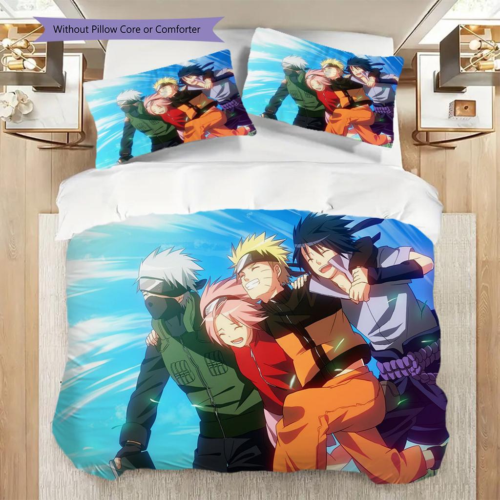 Naruto Set Anime Comforter Duvet Cover Sets Threepiece Set 1 Duvet Cover 2 Pillowcase Without Core Christmas Birthday Gift
