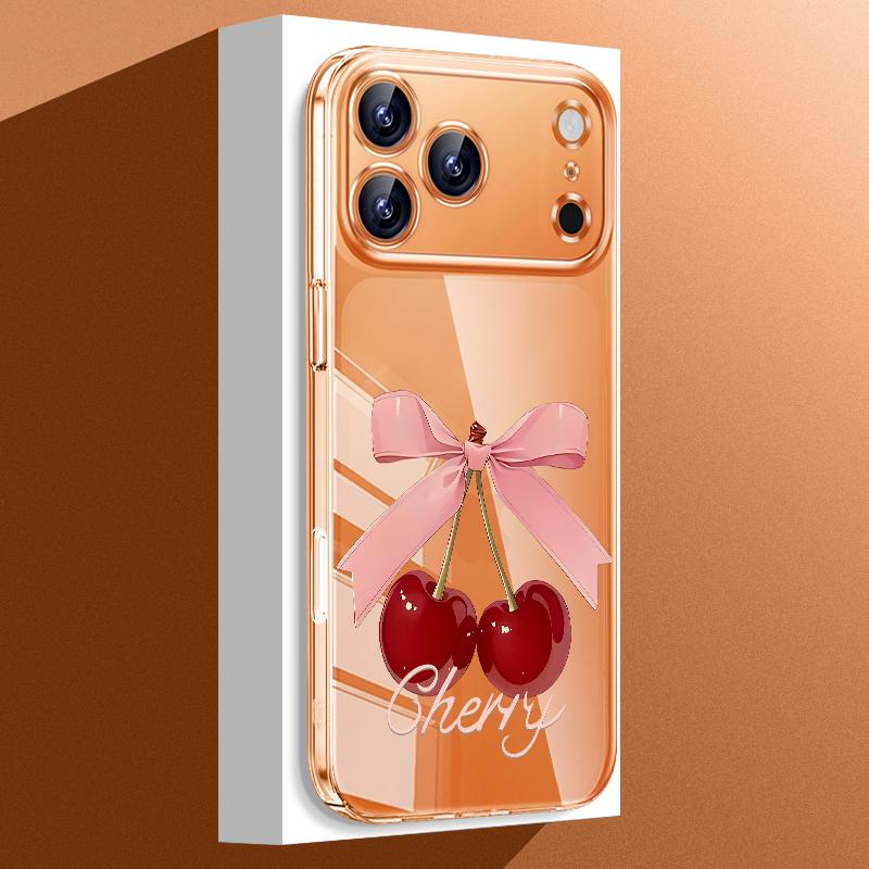 

Чехол с узором из розовых бантиков для iPhone 17 Pro Max Funda iPhone 16 15 14 13 Pro Max 11 Прозрачная задняя крышка из ПК Тонкая жесткая крышка iPhone 14 прозрачный