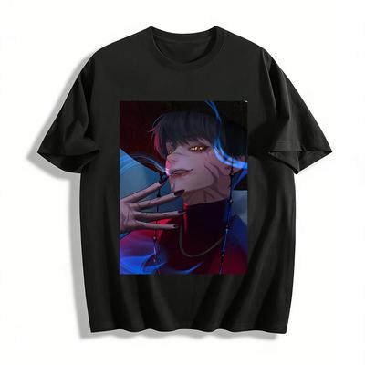 Dark Style Evil Heterochromia Boy Print T-Shirt Cool Street Style Loose Casual Unisex Top Pure Cotton T-shirt