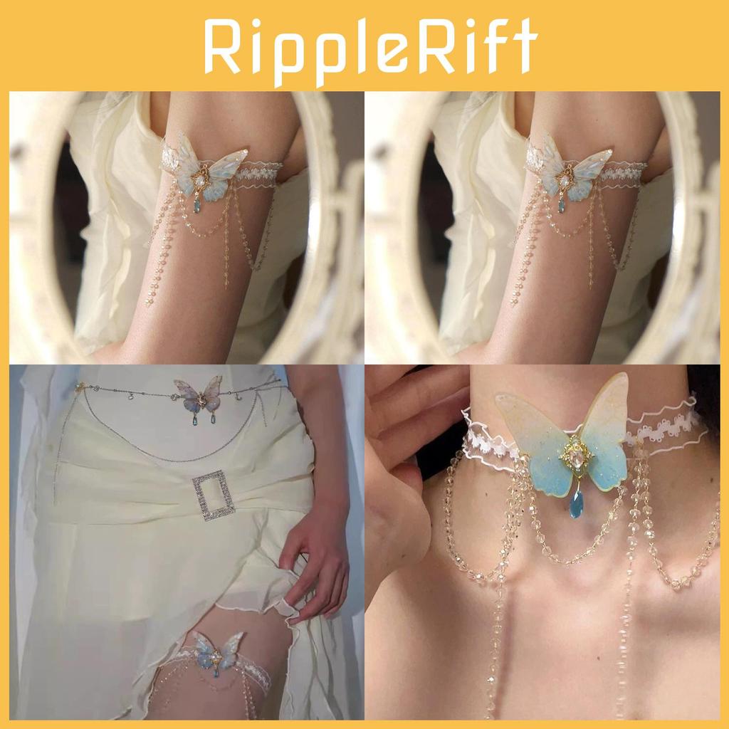 Summer 2024 Lace Butterfly Tassel Arm Chain Sweet Fresh Style Womens Jewelry