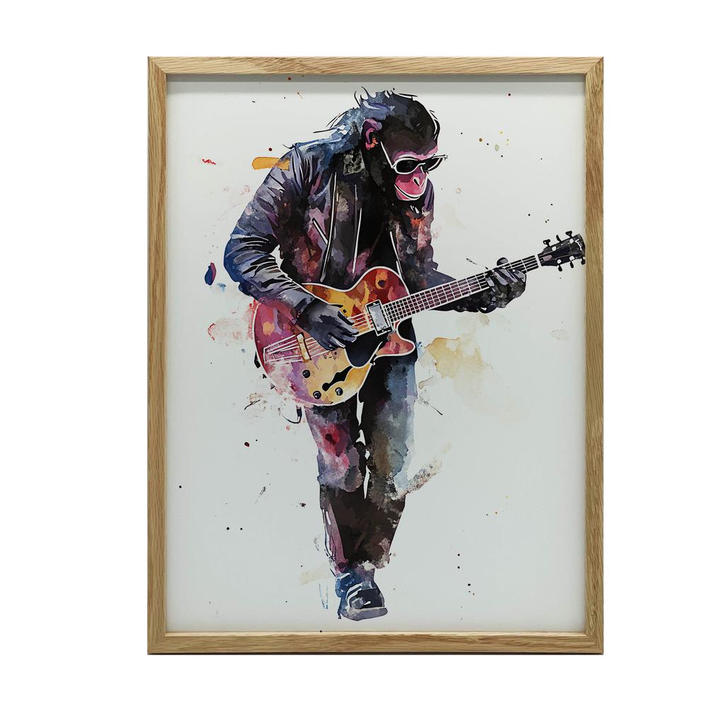 Guitar Master Poster Guitar Master Poster, 30X40 Cm, Dark Brown Wooden Frame, 230 Gsm Matte Paper