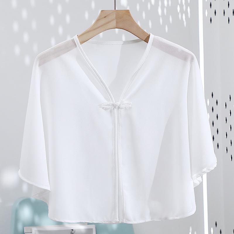 

Женский ретро-чонсам и подходящая юбка - Летняя накидка от солнца с классическим жакетом Default белый