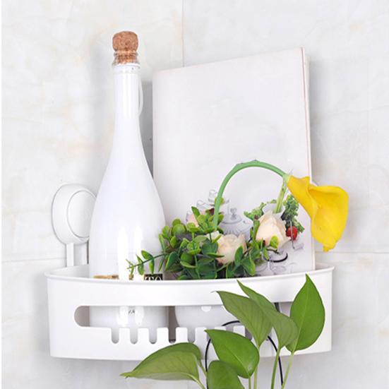 

Угловая полка для ванной комнаты с вакуумной присоской Установка без перфорации Стеллаж для хранения туалетных принадлежностей Шампунь Мыло Ароматерапия Сверхмощная кухня