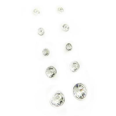 [L6295] - Set of 5 Pairs of 'Unique' White (2 To 6 Mm)