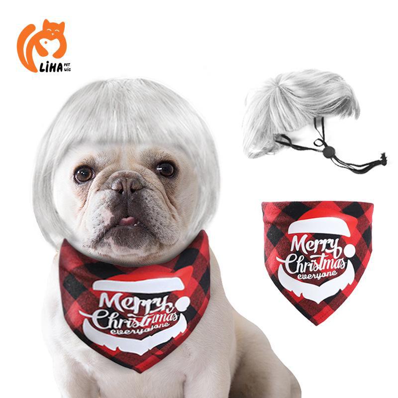 Pet Wig with Bob Bangs: Funny Cosplay Headdress for Cats & Dogs