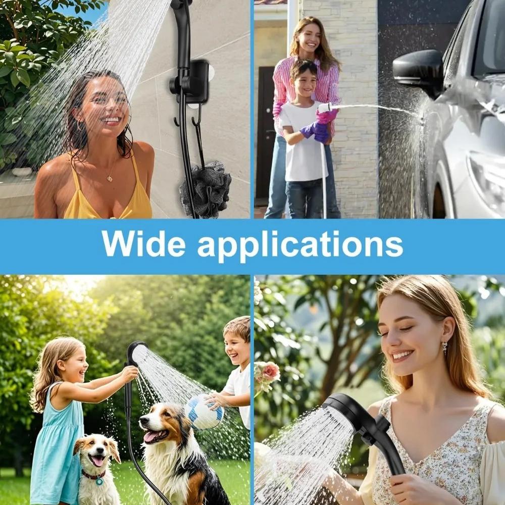 Portable Camping Shower with Rechargeable Pump - 6000mAh Outdoor Shower Kit W/ 20L Foldable Bag for Travel, Garden & Car Wash