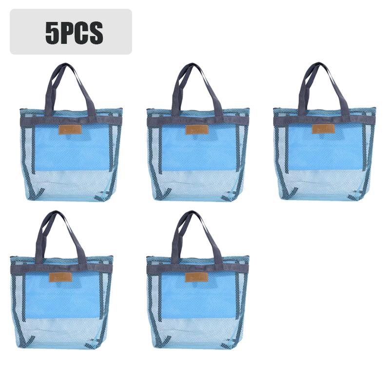 Leichte Netz-Strandtasche Reise-Organizer zum Schwimmen Toilettenartikel Outdoor-Aufbewahrung Handliche Tragetasche für den Urlaubsgebrauch