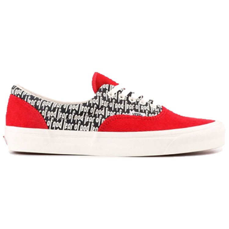 Fear of God X Vans Era 95 DX Collection 2 Red Unisex Sneakers Corduroy Print VN0A3MQ5PZQ