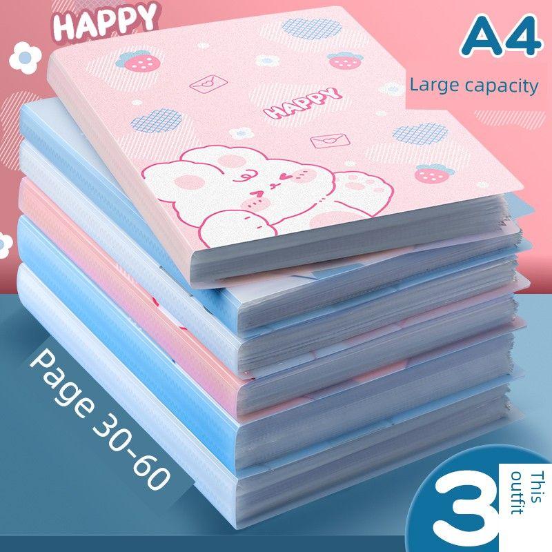 Transparent Insert Loose-Leaf for Pupils Cute Student Sheet Music Folder Paper Learning Involution Organize Fantastic Multi-Layer Thickened Supplies