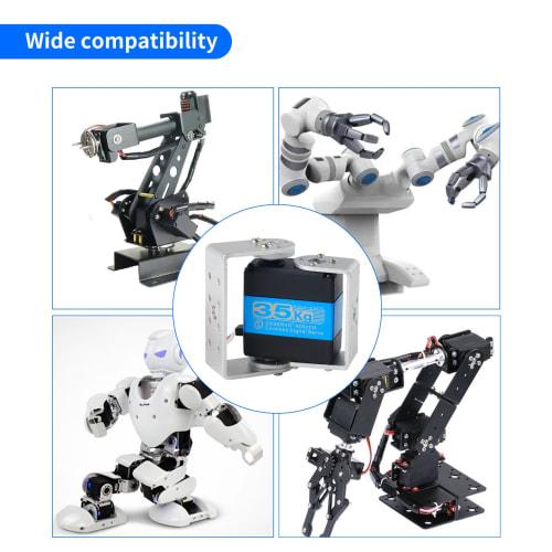 DIYmall 2 Sets 35KG RDS3235 High Torque Digital Servo, Metal Gear Coreless Motor Servo, 270 Degree with Bracket Arm Plate for RC Robot Car DIY Model
