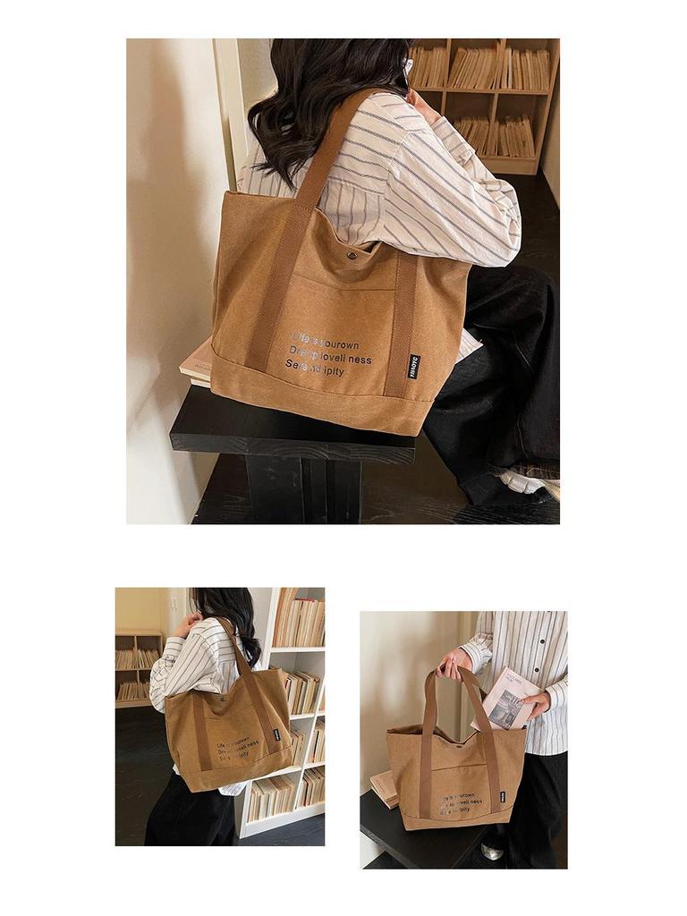 Borsa Tote in Tela Retrò da Donna 2026 – Versatile, Grande Capacità, da Mano o a Spalla Singola per il Pendolarismo