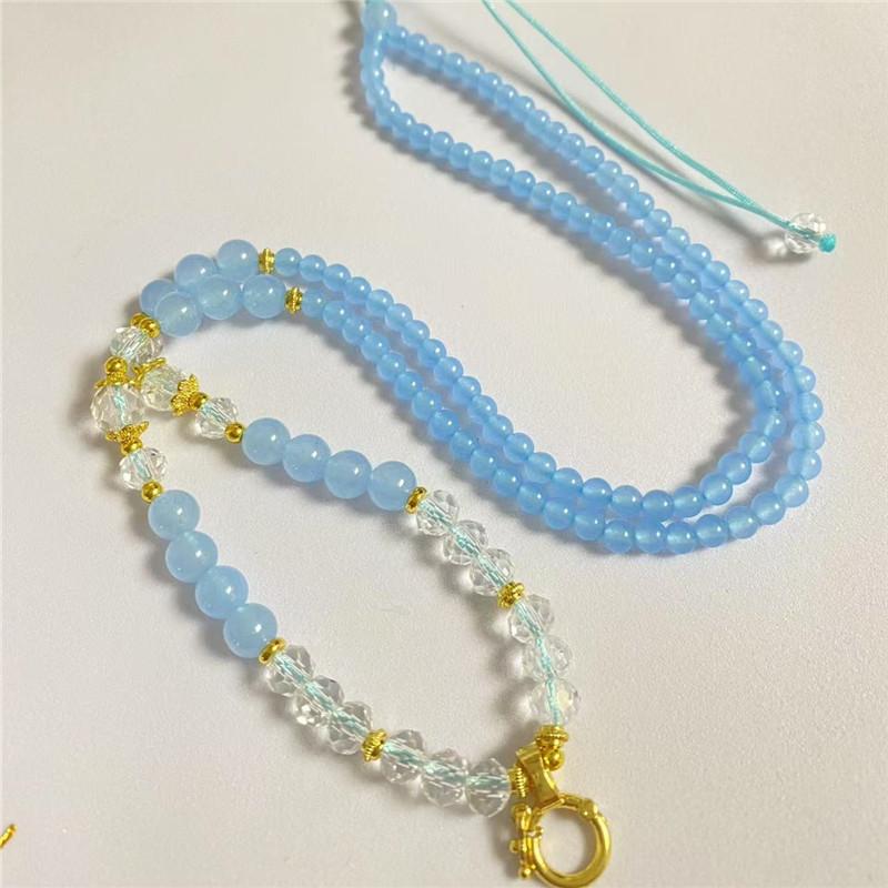 Versatile Bead Chain Thangka Buddha Brand Fox Fairy Bead Chain, Fashion Necklace, Bead Sweater Chain Chalcedony
