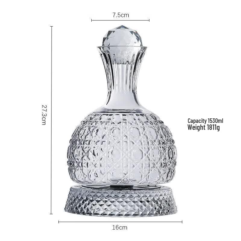 De Ruian Luxury Rotating Wine Decanter and Glass Set