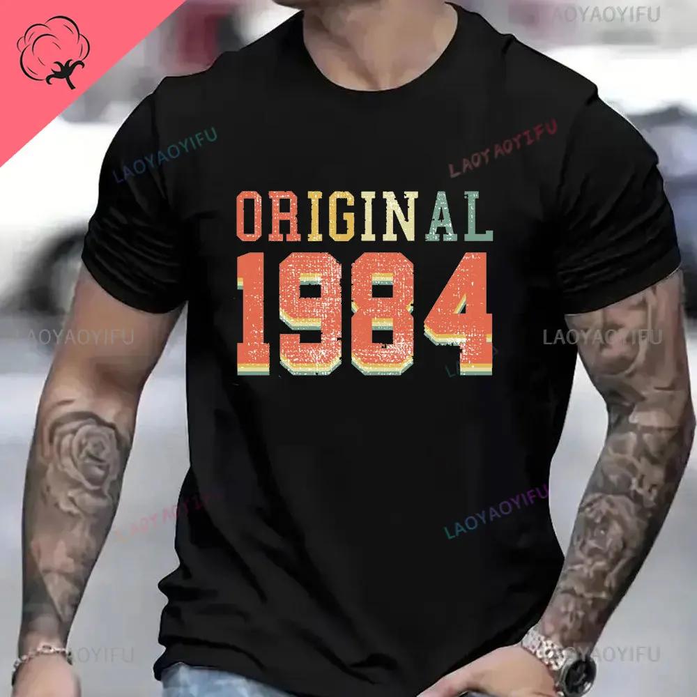 Vintage 1984 Birthday Cotton T Shirts for Men Women Short Sleeve Clothing Retro Tshirts Born in 1984 Clothes for Men Tops Tee
