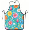 1pc Colorful Floral Bloom Print Apron, Durable And Easy To Clean, Adjustable Waistband, Polyester Material, for Kitchen Cooking, Gardening, Orchard Pi