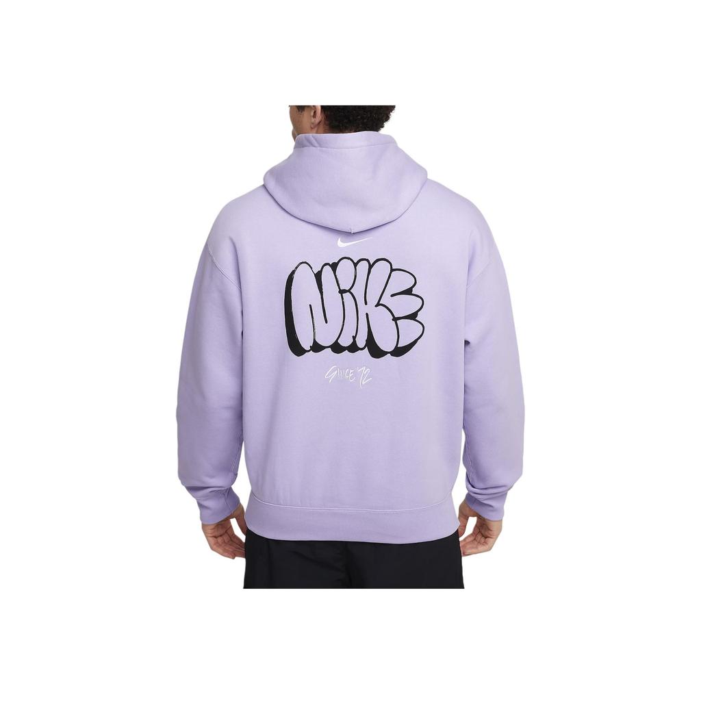 Nike Sweat à capuche Solo Swoosh Confortable Doux Ample Homme hoodies Violet clair Blanc HQ4181-515