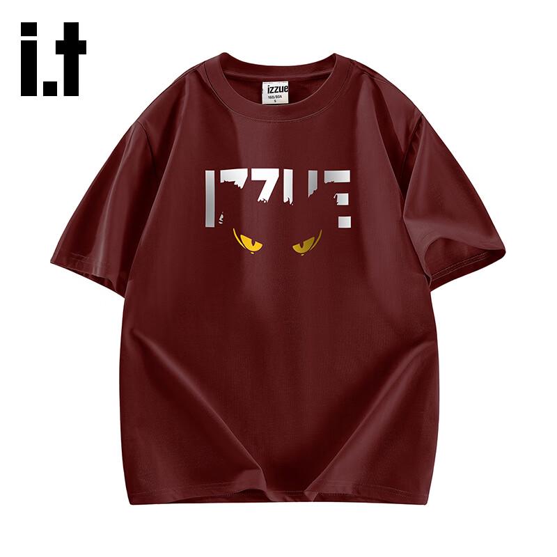 izzue Унисекс Хлопковая футболка с принтом букв, короткий рукав XL
