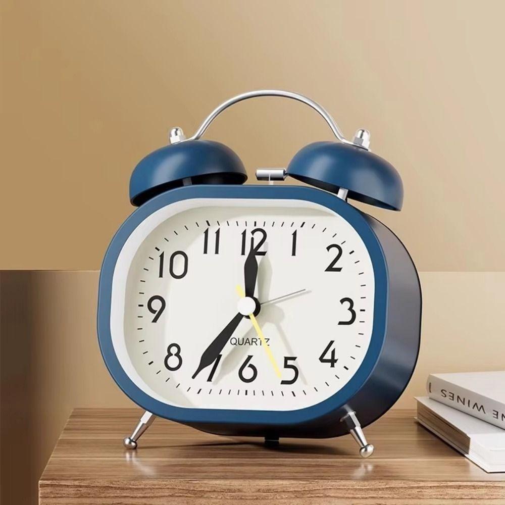 Metal Design Bedside Wake-up Clock Loud Ringtone Mechanical Clock Simple Metal Alarm Clock  Desktop