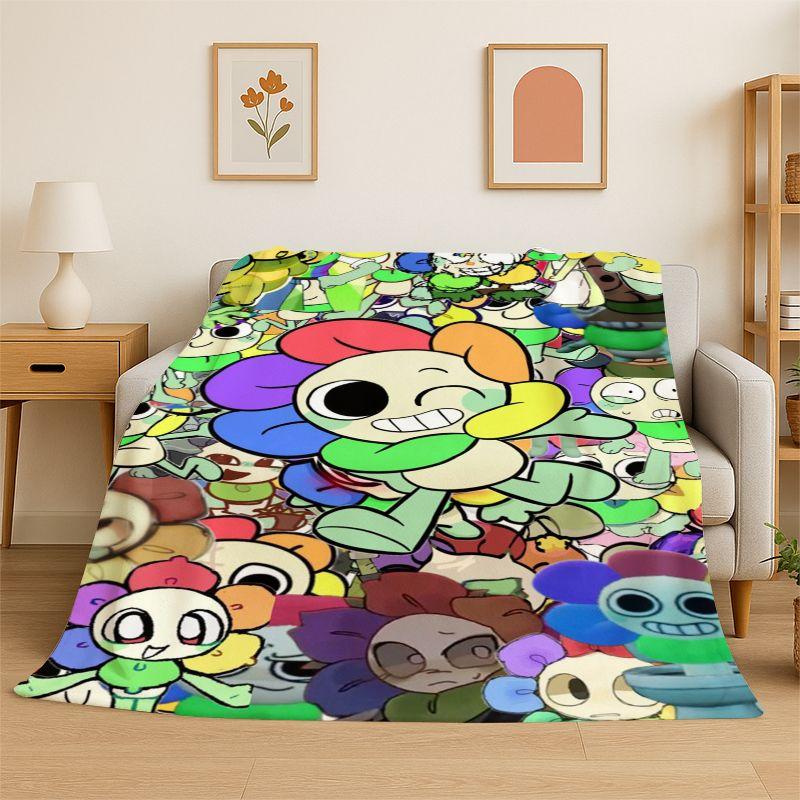 Coperta morbida in flanella Dandy World Cartoon, Coperta calda e accogliente per letto, Divano, Divanetto, Camera da letto, Soggiorno, Viaggio, Campeggio