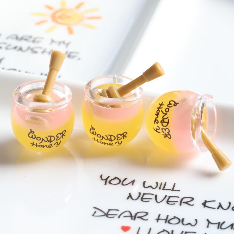 Breloc Borcan de Miere cu Gradient Luminos: Accesorii Pandantiv Copilărești cu Design Cupă 3D pentru Lanțuri de Telefon DIY