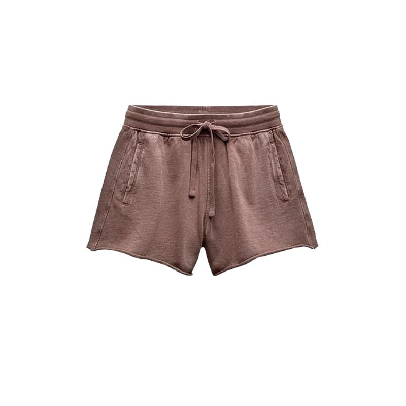 

Весенний новый свитшот из рубчатой фланели с коротким рукавом 3253318 Эффект стирки Повседневные шорты 3253319 Burgundy wine red shorts L