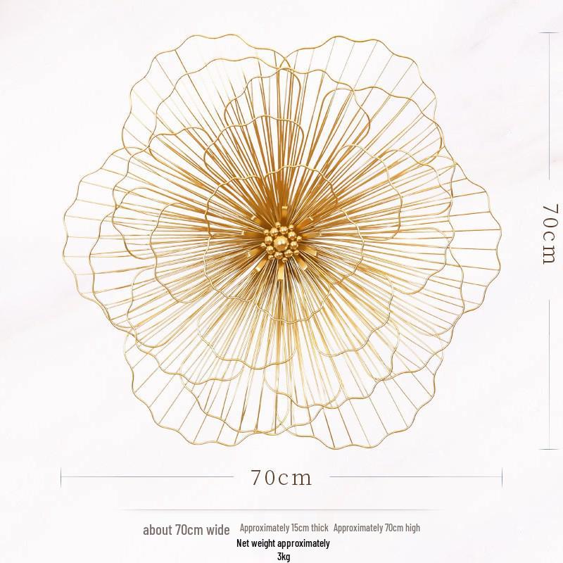 Abstract Antique Bronze Metal Flower Wall Ornament for Living Room or Hotel Decor