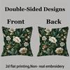 Elegant Floral Pillow Cover, Dark Green And White Botanical Design Cushion Case For Living Room Bedroom Home Decor Gift